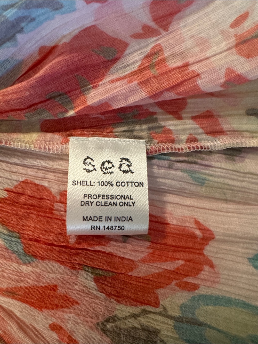 Sea crinkle cotton floral blouse - Picture 2 of 5